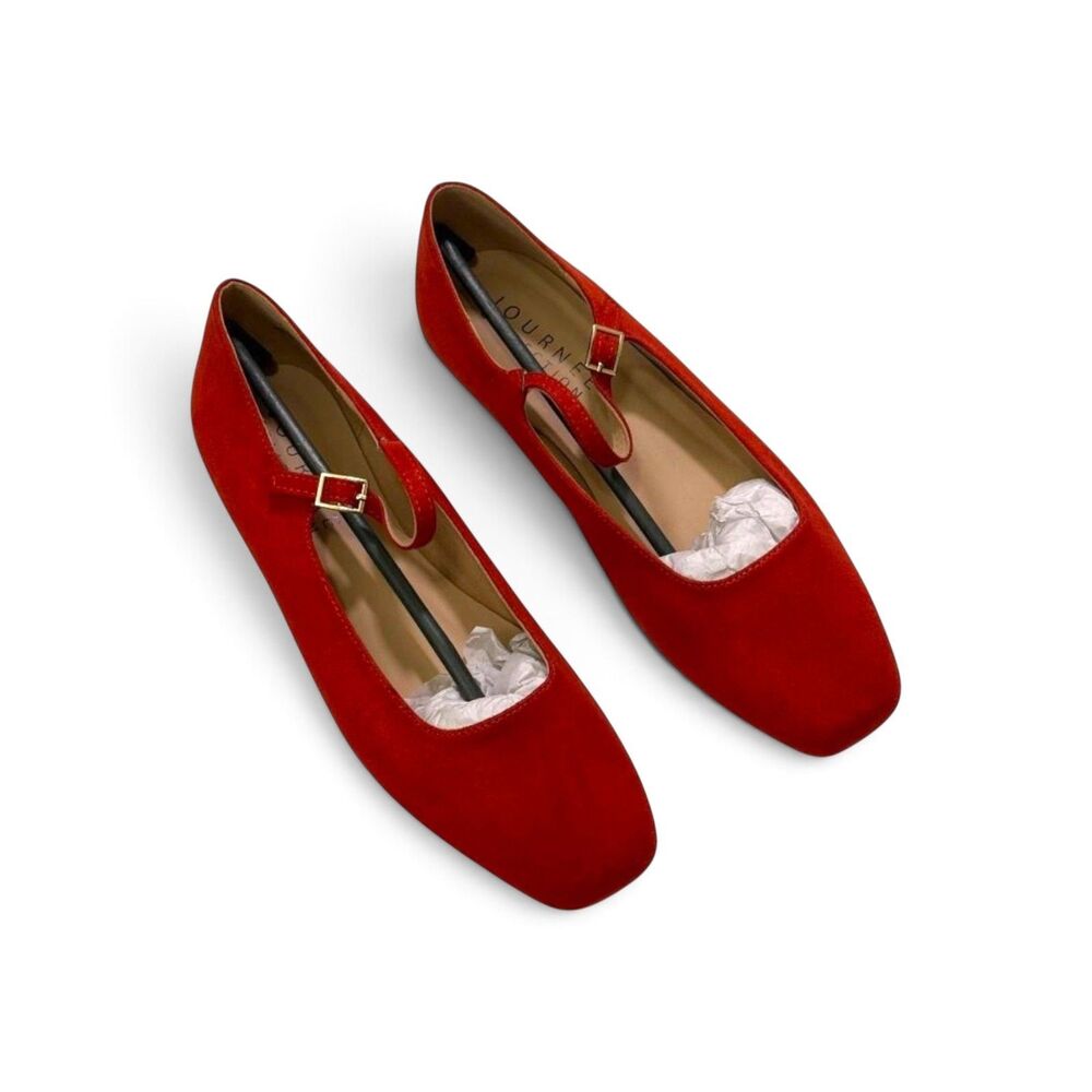 JOURNEE Collection Women's Carrie Square Toe Mary Jane Flats, Coral. NEW! Size 8